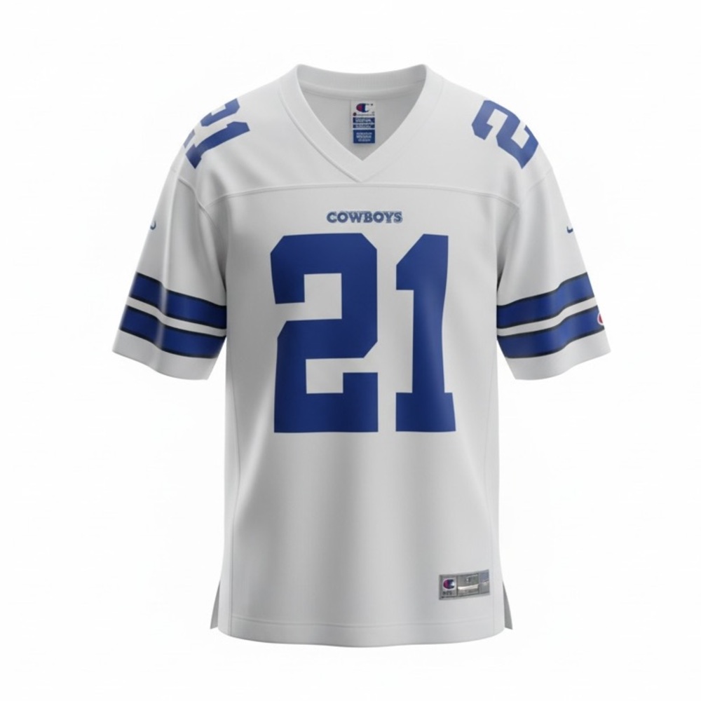 Champion White and Blue Cowboys Deion Sanders 21